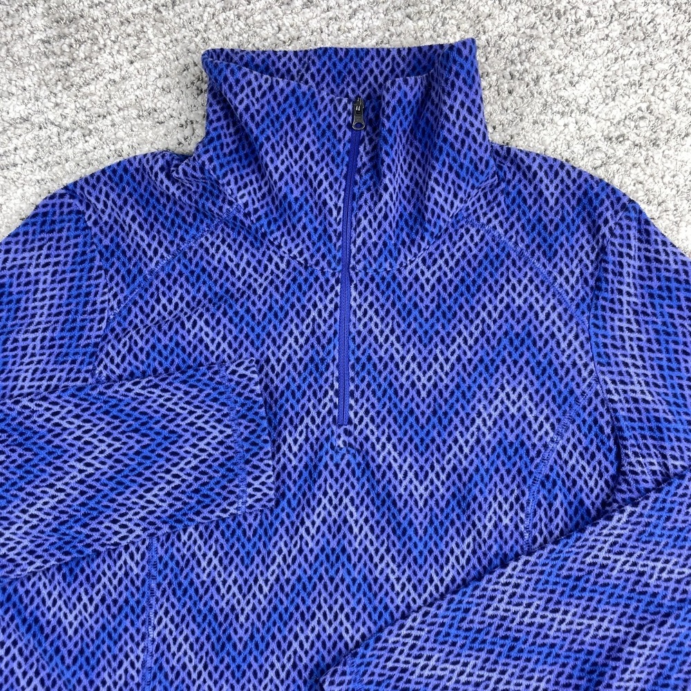 Columbia Sweater Womens Large Fleece Pullover 1/2 Zip Purple Geometric Mock Neck - Picture 3 of 9